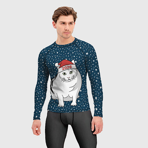 Мужской рашгард Кот мем - 2026 / 3D-принт – фото 3
