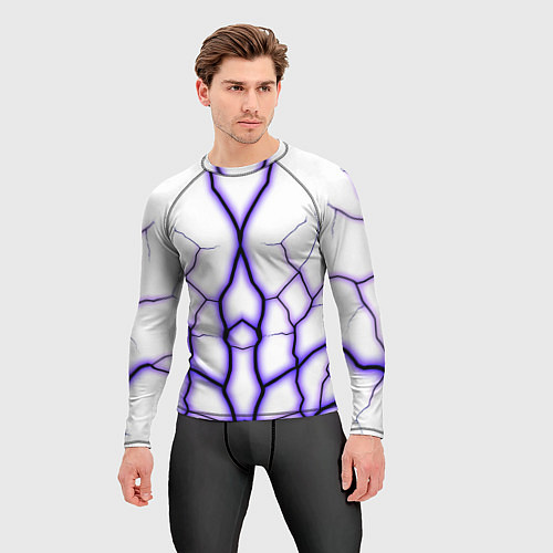 Мужской рашгард Color white purple / 3D-принт – фото 3