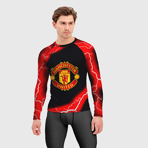 Мужской рашгард Манчестер Юнайтед шторм молнии / 3D-принт – фото 3