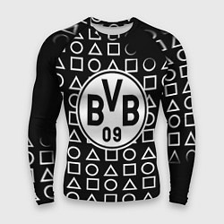 Мужской рашгард Borussia геометрия черно белая