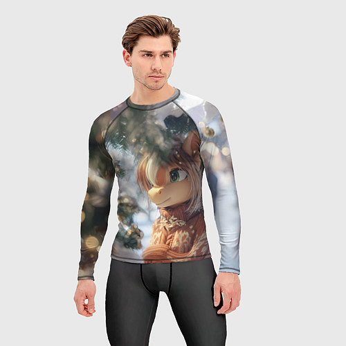 Мужской рашгард Лошадка в свитере / 3D-принт – фото 3
