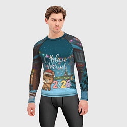 Рашгард мужской Новогодняя лошадка 2026 год, цвет: 3D-принт — фото 2