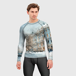 Рашгард мужской Снежный день в Санкт-Петербурге, цвет: 3D-принт — фото 2