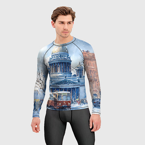 Мужской рашгард Снежный Санкт-Петербург / 3D-принт – фото 3