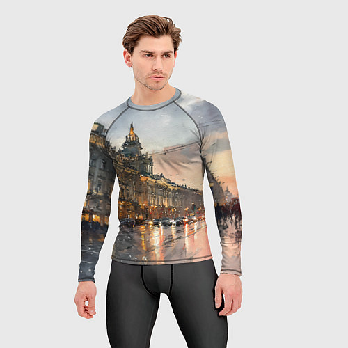 Мужской рашгард Санкт-Петербург - мокрый снег / 3D-принт – фото 3