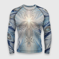 Мужской рашгард Ледяной перьевой орнамент со светом