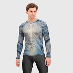 Рашгард мужской Ледяной перьевой орнамент со светом, цвет: 3D-принт — фото 2