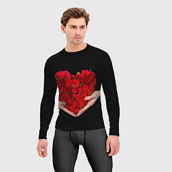 Рашгард мужской Сердце роз в руках, цвет: 3D-принт — фото 2