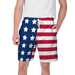 Шорты на шнурке мужские USA Flag, цвет: 3D-принт