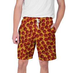 Шорты на шнурке мужские Пицца пепперони, цвет: 3D-принт