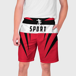 Шорты на шнурке мужские Sport: Red Style, цвет: 3D-принт