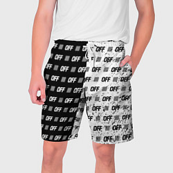 Шорты на шнурке мужские Off-White: Black & White, цвет: 3D-принт
