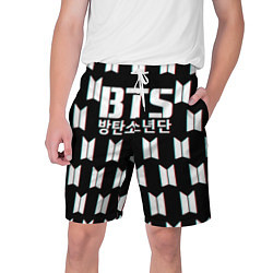 Шорты на шнурке мужские BTS: Black Pattern, цвет: 3D-принт