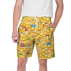 Шорты на шнурке мужские Смайлики Emoji, цвет: 3D-принт