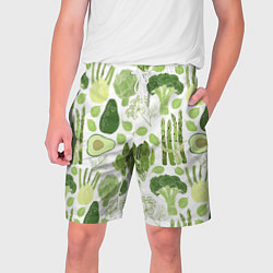 Шорты на шнурке мужские Овощи, цвет: 3D-принт