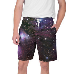 Шорты на шнурке мужские Галактика S, цвет: 3D-принт