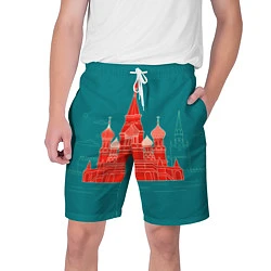 Шорты на шнурке мужские Москва, цвет: 3D-принт