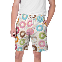 Шорты на шнурке мужские Пончики Donuts, цвет: 3D-принт