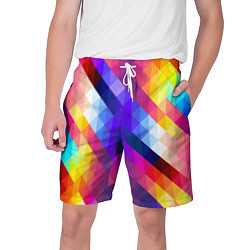 Шорты на шнурке мужские Пиксельная радуга, цвет: 3D-принт