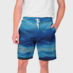 Шорты на шнурке мужские Акварельное море, цвет: 3D-принт