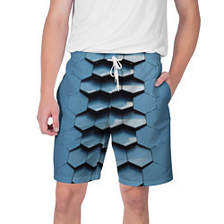 Шорты на шнурке мужские Соты узор авангард, цвет: 3D-принт