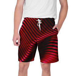 Шорты на шнурке мужские Волны красного металла, цвет: 3D-принт