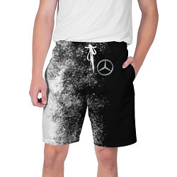 Шорты на шнурке мужские Чёрно-белый Мерседес, цвет: 3D-принт