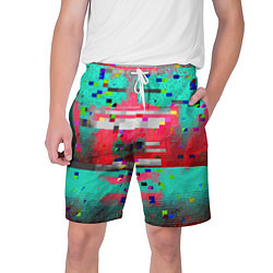 Шорты на шнурке мужские Fashion glitch 2088, цвет: 3D-принт