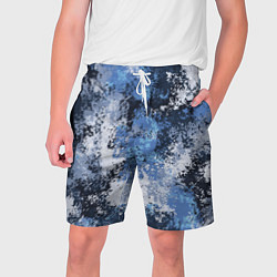 Шорты на шнурке мужские Спортивный камуфляж Пикси - Черника, цвет: 3D-принт