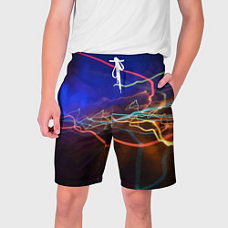 Шорты на шнурке мужские Neon vanguard pattern Lightning Fashion 2023, цвет: 3D-принт