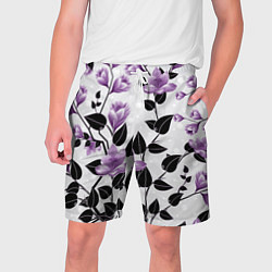 Мужские шорты Распустившиеся фиолетовые цветы