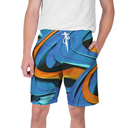 Шорты на шнурке мужские Abstraction Fashion 2037, цвет: 3D-принт