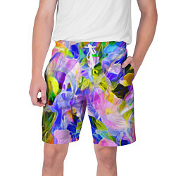 Шорты на шнурке мужские Красочный цветочный узор Весна - Лето 2023 Colorfu, цвет: 3D-принт