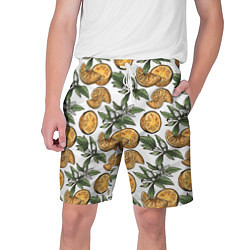 Шорты на шнурке мужские Узор из тропических апельсинов, цвет: 3D-принт