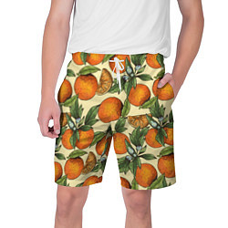 Шорты на шнурке мужские Узор Апельсиновое настроение, цвет: 3D-принт