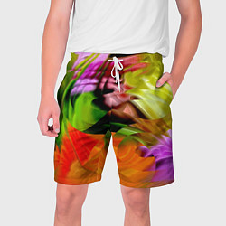 Шорты на шнурке мужские Разноцветная абстрактная композиция Лето Multi-col, цвет: 3D-принт