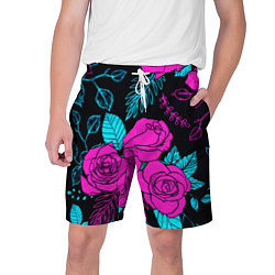 Шорты на шнурке мужские Авангардный паттерн из роз Лето, цвет: 3D-принт