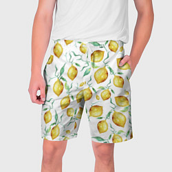 Мужские шорты Лимоны Нарисованные Акварелью