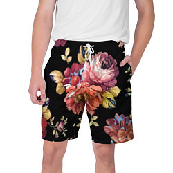 Шорты на шнурке мужские Розы в летней ночи Fashion trend, цвет: 3D-принт