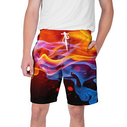 Шорты на шнурке мужские Огонь и вода Стихия Абстракция, цвет: 3D-принт