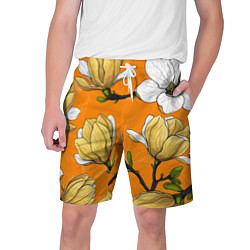 Мужские шорты Удивительные летние тропические цветы с нераскрывш