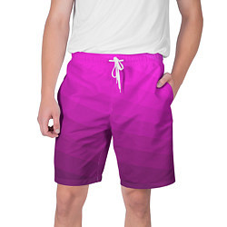 Шорты на шнурке мужские Розовый неоновый полосатый узор Pink neon, цвет: 3D-принт