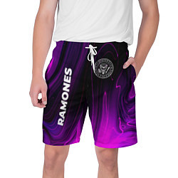 Шорты на шнурке мужские Ramones Violet Plasma, цвет: 3D-принт