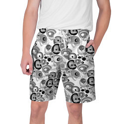 Шорты на шнурке мужские Black and white sport pattern, цвет: 3D-принт
