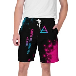 Шорты на шнурке мужские Thirty Seconds to Mars Neon Gradient, цвет: 3D-принт