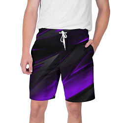Шорты на шнурке мужские Черно-фиолетовая геометрическая абстракция, цвет: 3D-принт