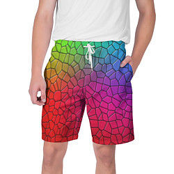 Шорты на шнурке мужские Разноцветное витражное стекло, цвет: 3D-принт
