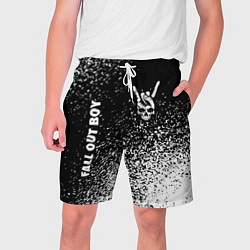 Шорты на шнурке мужские Fall Out Boy и рок символ на темном фоне, цвет: 3D-принт