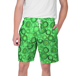 Шорты на шнурке мужские Ярко-зеленый неоновый абстрактный узор, цвет: 3D-принт