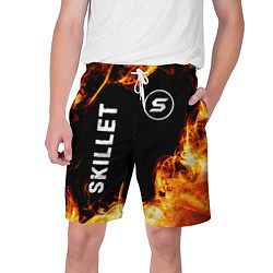 Шорты на шнурке мужские Skillet и пылающий огонь, цвет: 3D-принт